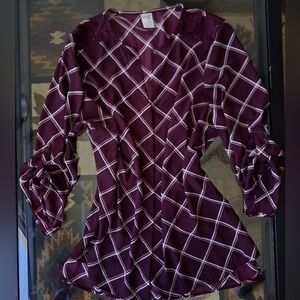 Terra & Sky Burgandy Pink Colorful Blouse